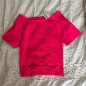 FP Movement by Free People Vibrant Pink Short Sleeve Top